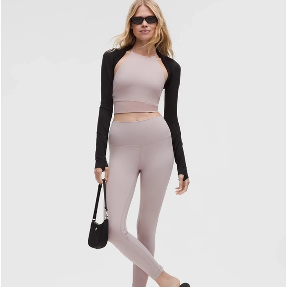 [NWT] Lululemon Nulu High-Neck Mesh-Hem Cropped Tank Top Mauve Grey - Sz S - Picture 13 of 15